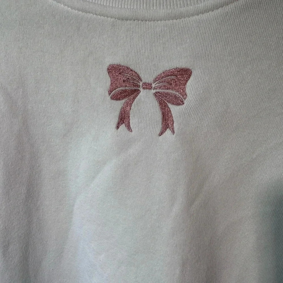 NWT Pink Bow Sweatshirt with Scrunchie/Bow - Picture 3 of 5